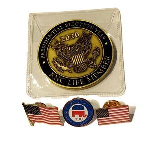 RNC Life Member Coin  2020   Flag Lapel Pins   1998 Republic National Committee